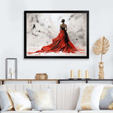 Fashion Red Dress Elegance Unveiled I - Fashion Canvas Wall Art