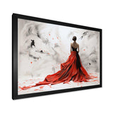 Fashion Red Dress Elegance Unveiled I - Fashion Canvas Wall Art