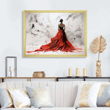 Fashion Red Dress Elegance Unveiled I - Fashion Canvas Wall Art