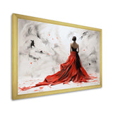 Fashion Red Dress Elegance Unveiled I - Fashion Canvas Wall Art