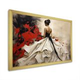 Fashion Red Dress Elegance Unveiled V - Fashion Canvas Wall Art