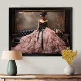 Fashion Pink Dress Elegance Unveiled II - Fashion Canvas Wall Art