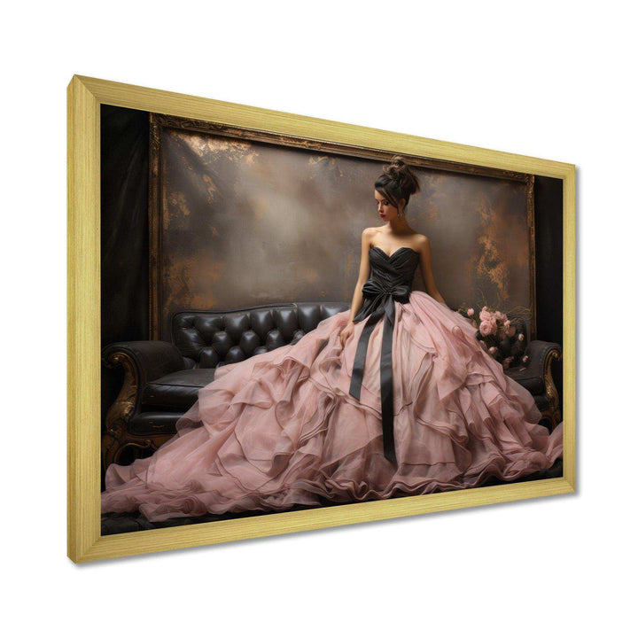 Fashion Pink Dress Elegance Unveiled II - Fashion Canvas Wall Art