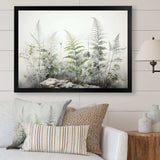 Ferns Silver Whispers I - Floral Canvas Wall Art