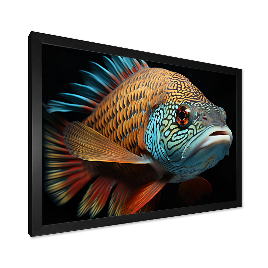 Fish Portrait Photo - Teal Fish Wall Art