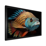 Fish Portrait Photo - Teal Fish Wall Art