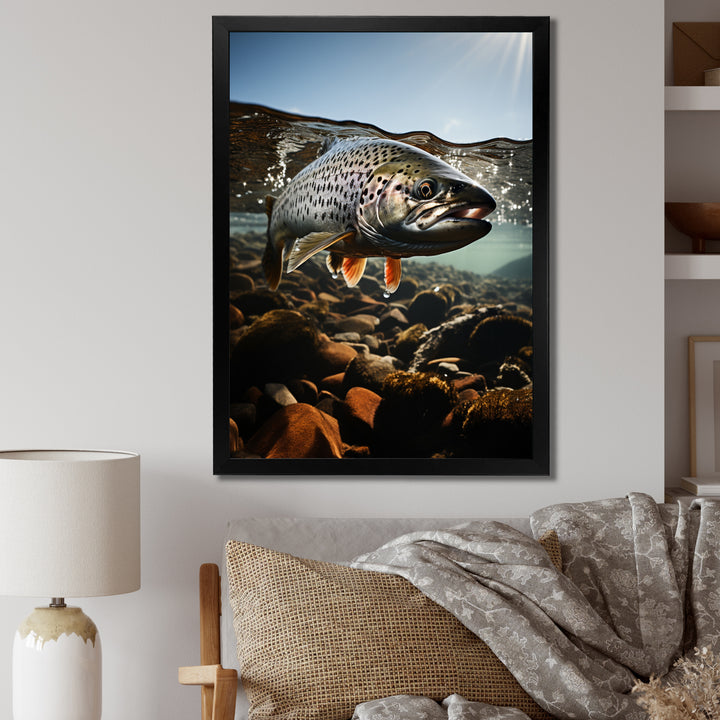 Fishing Vibrant Photo - Gray Fish Wall Art