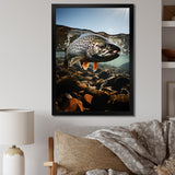 Fishing Vibrant Photo - Gray Fish Wall Art