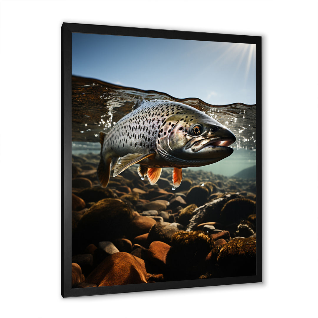 Fishing Vibrant Photo - Gray Fish Wall Art