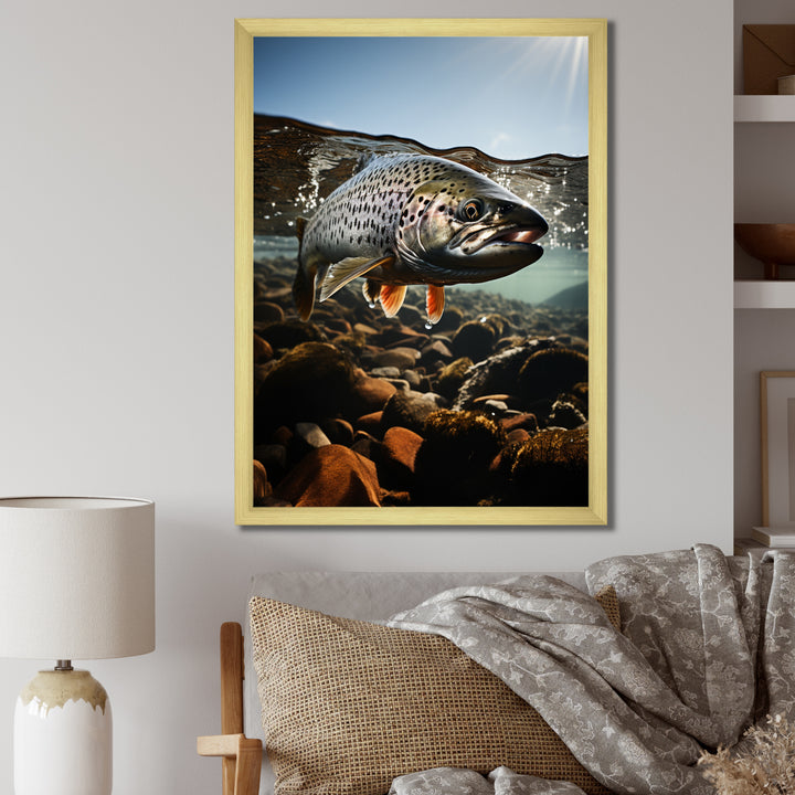 Fishing Vibrant Photo - Gray Fish Wall Art