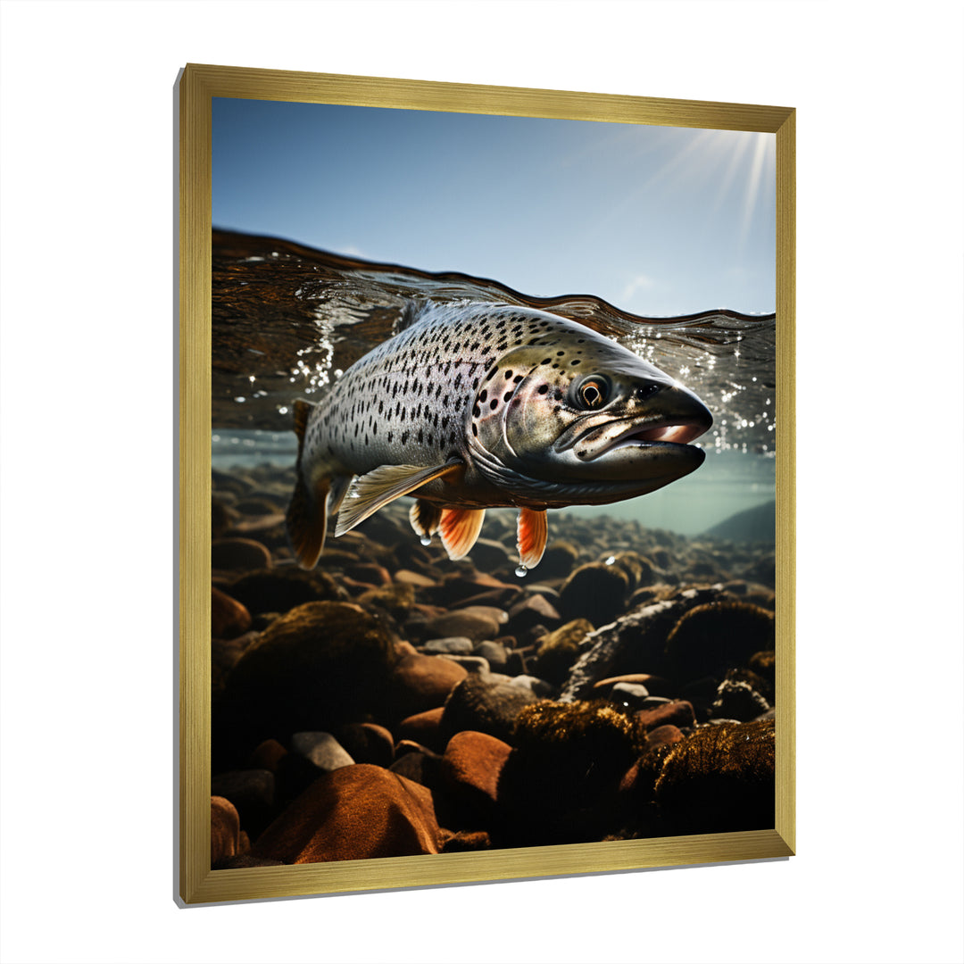 Fishing Vibrant Photo - Gray Fish Wall Art