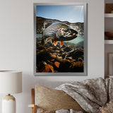 Fishing Vibrant Photo - Gray Fish Wall Art