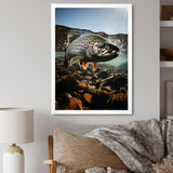 Fishing Vibrant Photo - Gray Fish Wall Art