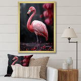 Pink And Grey Flamingo Fading Glow - Flamingo Living Room Wall Art