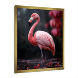 Pink And Grey Flamingo Fading Glow - Flamingo Living Room Wall Art