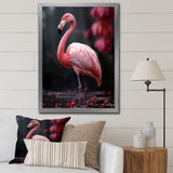 Pink And Grey Flamingo Fading Glow - Flamingo Living Room Wall Art