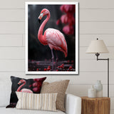Pink And Grey Flamingo Fading Glow - Flamingo Living Room Wall Art