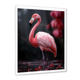 Pink And Grey Flamingo Fading Glow - Flamingo Living Room Wall Art