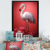 Monochrome Flamingo Fading Glow - Flamingo Bedroom Wall Art