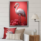 Monochrome Flamingo Fading Glow - Flamingo Bedroom Wall Art