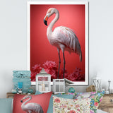 Monochrome Flamingo Fading Glow - Flamingo Bedroom Wall Art