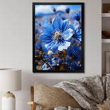 Blue Flower Cobalt Delight - Floral Canvas Wall Art