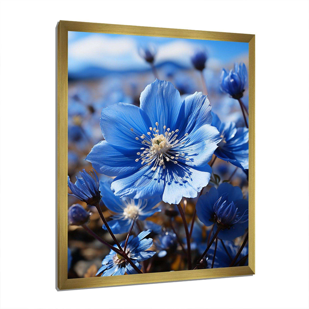 Blue Flower Cobalt Delight - Floral Canvas Wall Art