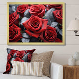 Red Grey Rose Eternal Beauty - Floral Canvas Wall Art