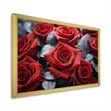 Red Grey Rose Eternal Beauty - Floral Canvas Wall Art