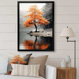 Orange And Grey Forest Autumn Elegance II - Landscapes Canvas Wall Art