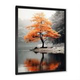 Orange And Grey Forest Autumn Elegance II - Landscapes Canvas Wall Art