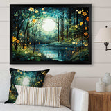 Forest Enchanted Forest Pointillism I - Landscapes Canvas Wall Art