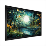 Forest Enchanted Forest Pointillism I - Landscapes Canvas Wall Art