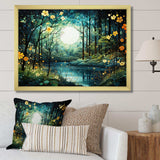 Forest Enchanted Forest Pointillism I - Landscapes Canvas Wall Art