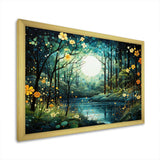 Forest Enchanted Forest Pointillism I - Landscapes Canvas Wall Art