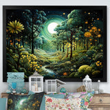 Forest Enchanted Forest Pointillism II - Landscapes Canvas Wall Art