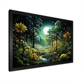 Forest Enchanted Forest Pointillism II - Landscapes Canvas Wall Art