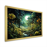 Forest Enchanted Forest Pointillism II - Landscapes Canvas Wall Art