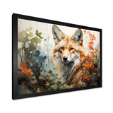 Fox Wilderness Observer Geometric - Animals Canvas Wall Art