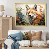 Fox Wilderness Observer Geometric - Animals Canvas Wall Art