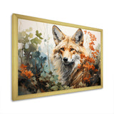 Fox Wilderness Observer Geometric - Animals Canvas Wall Art