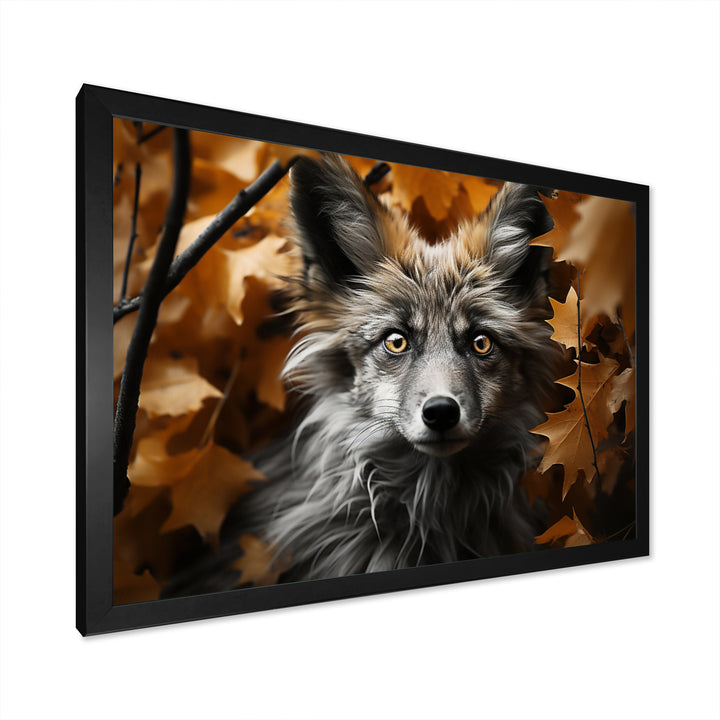 Fox Woodland Enigma - Fox Framed Canvas Art