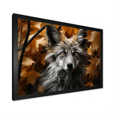 Fox Woodland Enigma - Fox Framed Canvas Art
