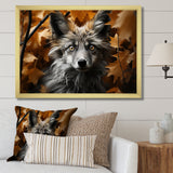 Fox Woodland Enigma - Fox Framed Canvas Art