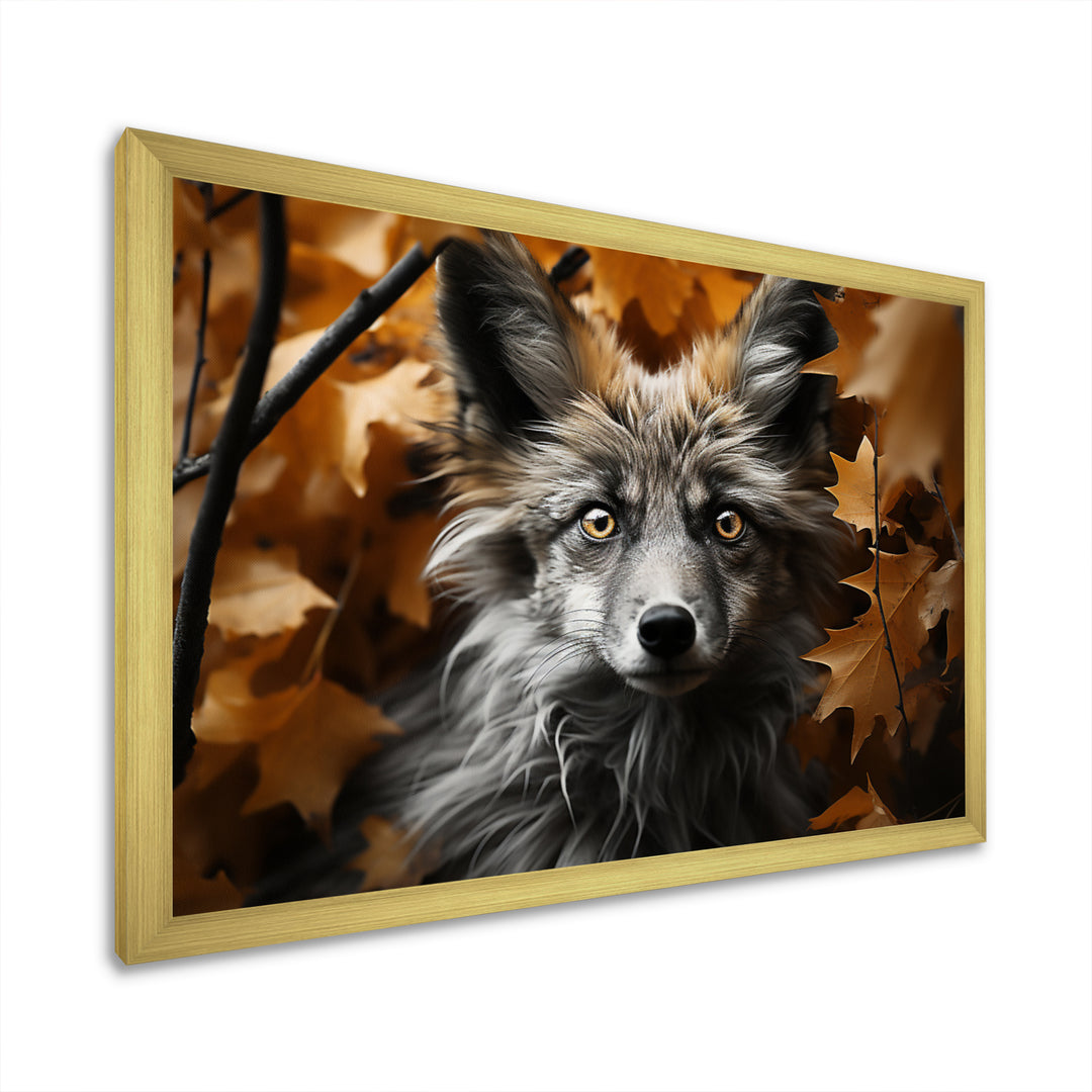 Fox Woodland Enigma - Fox Framed Canvas Art