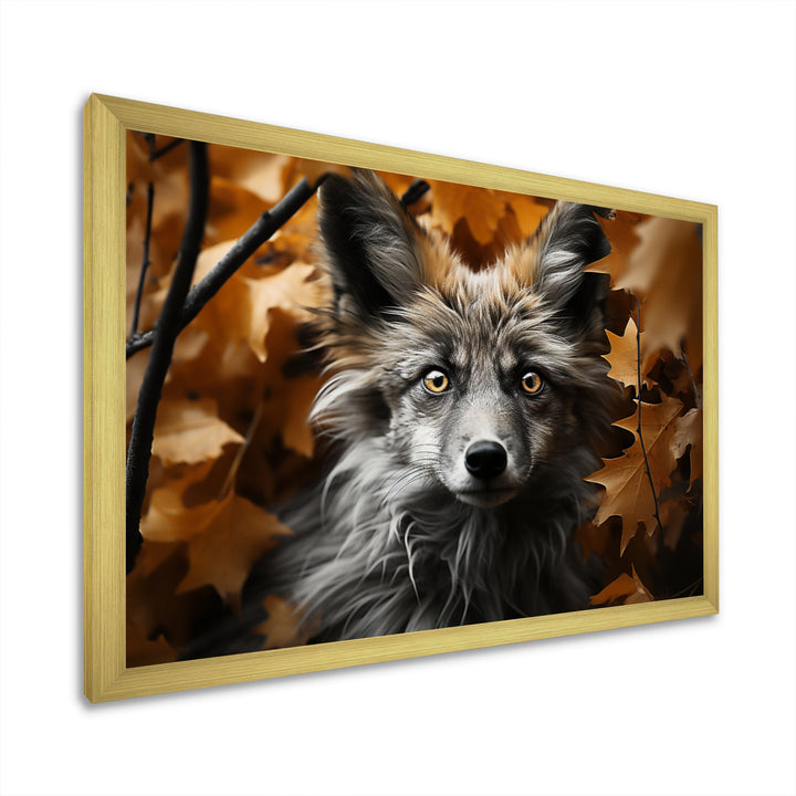 Fox Woodland Enigma - Fox Framed Canvas Art