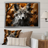 Fox Woodland Enigma - Fox Framed Canvas Art