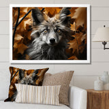 Fox Woodland Enigma - Fox Framed Canvas Art