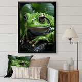 Green Frog Portrait - Frog Wall Art Prints