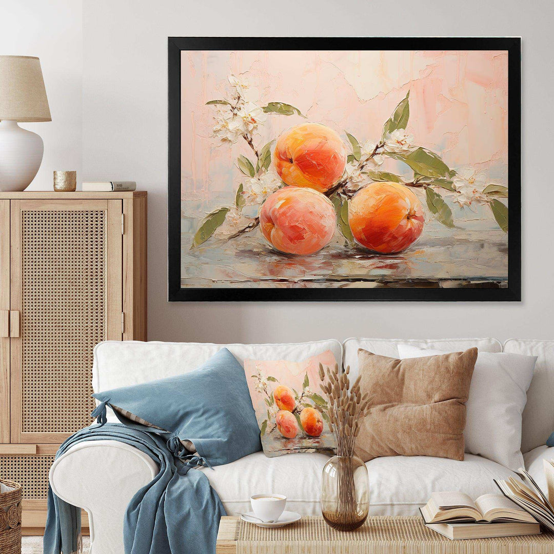 Fruit Abstract Peach - Food &amp; Beverage Canvas Wall Art